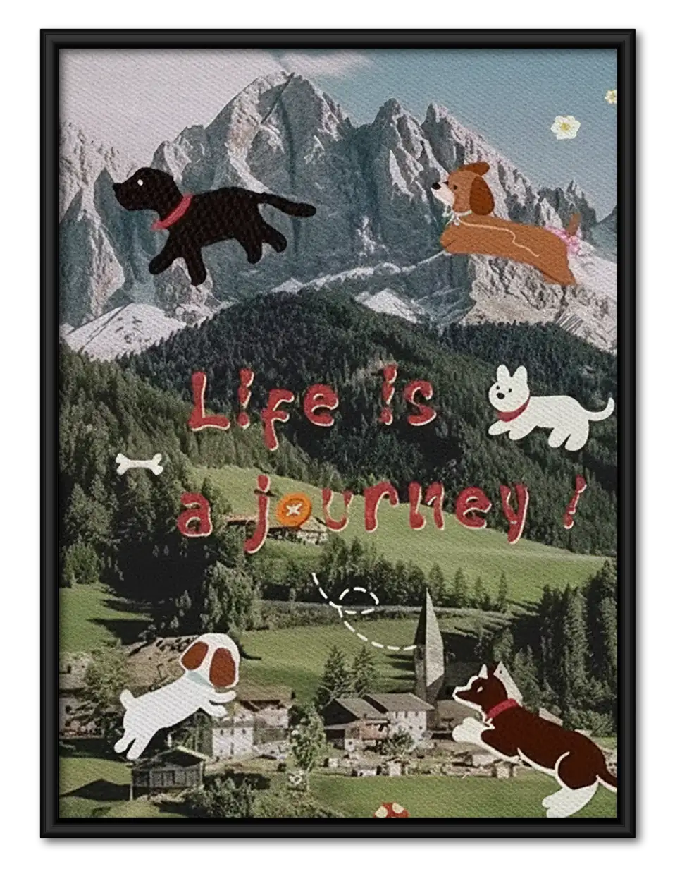 Life Is a Journey Running Dogs Wall Art 1