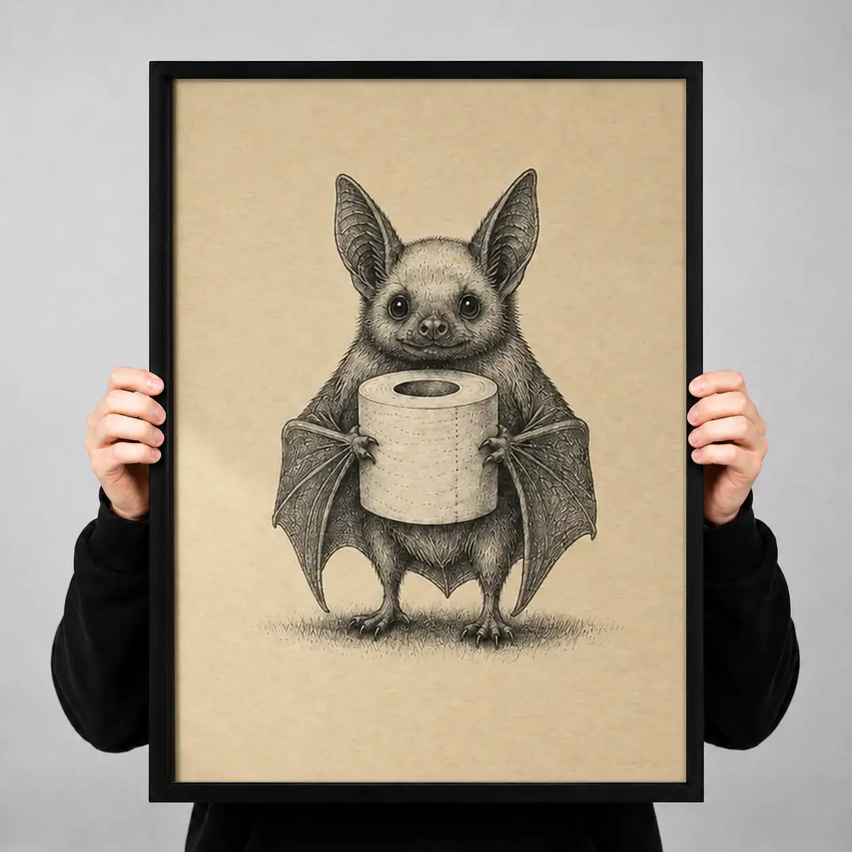 Little Bat Holding Coffee Mug Wall Art 3