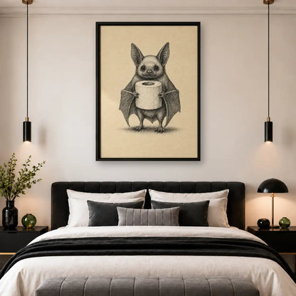 Little Bat Holding Coffee Mug Wall Art 4