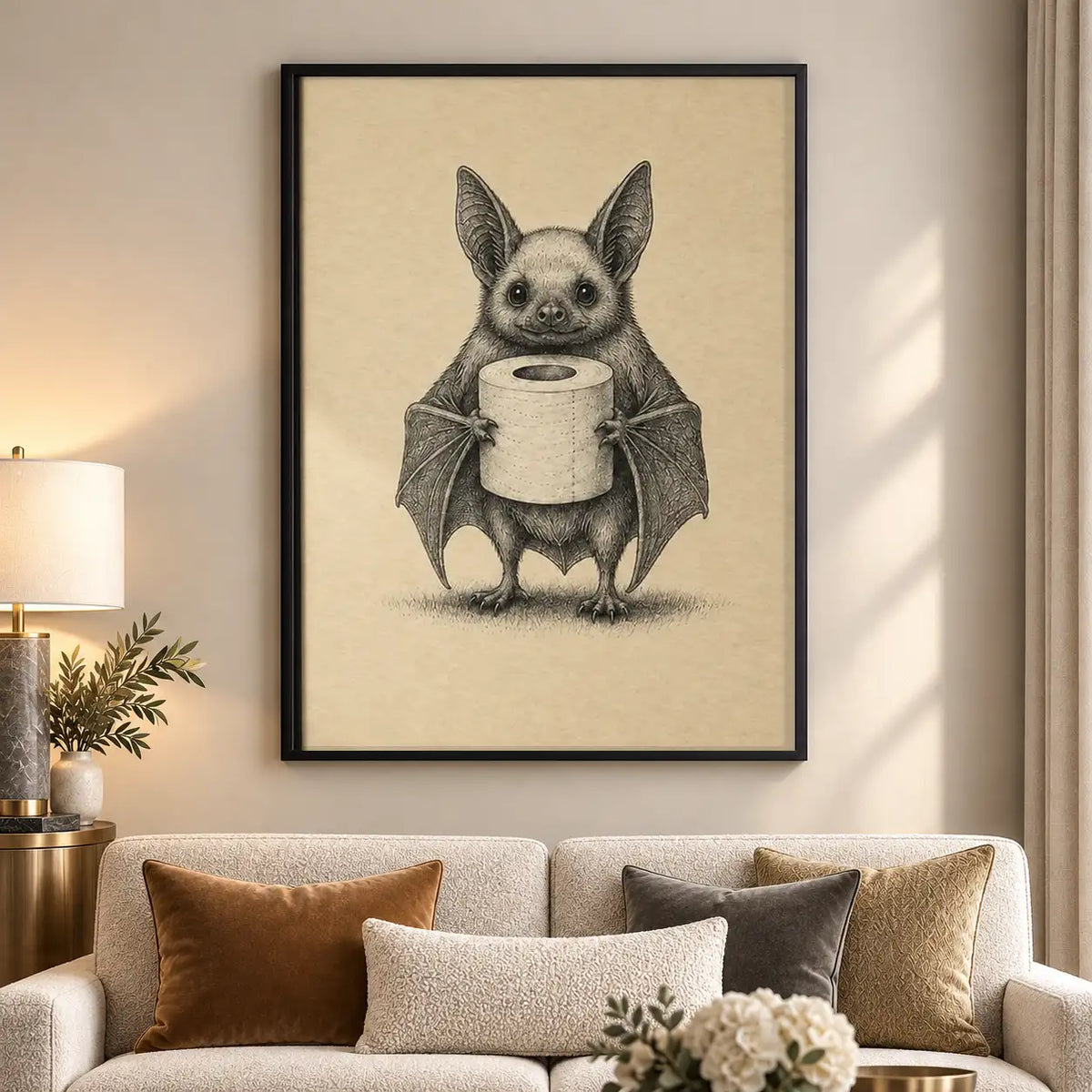 Little Bat Holding Coffee Mug Wall Art 5