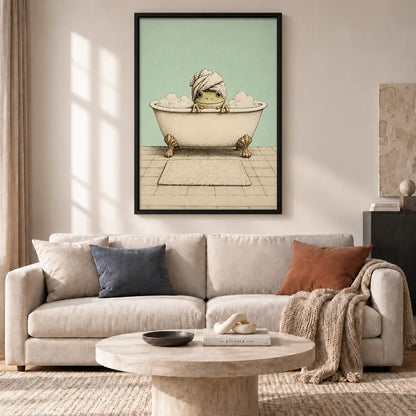 Little Frog Taking Bubble Bath Wall Art 2