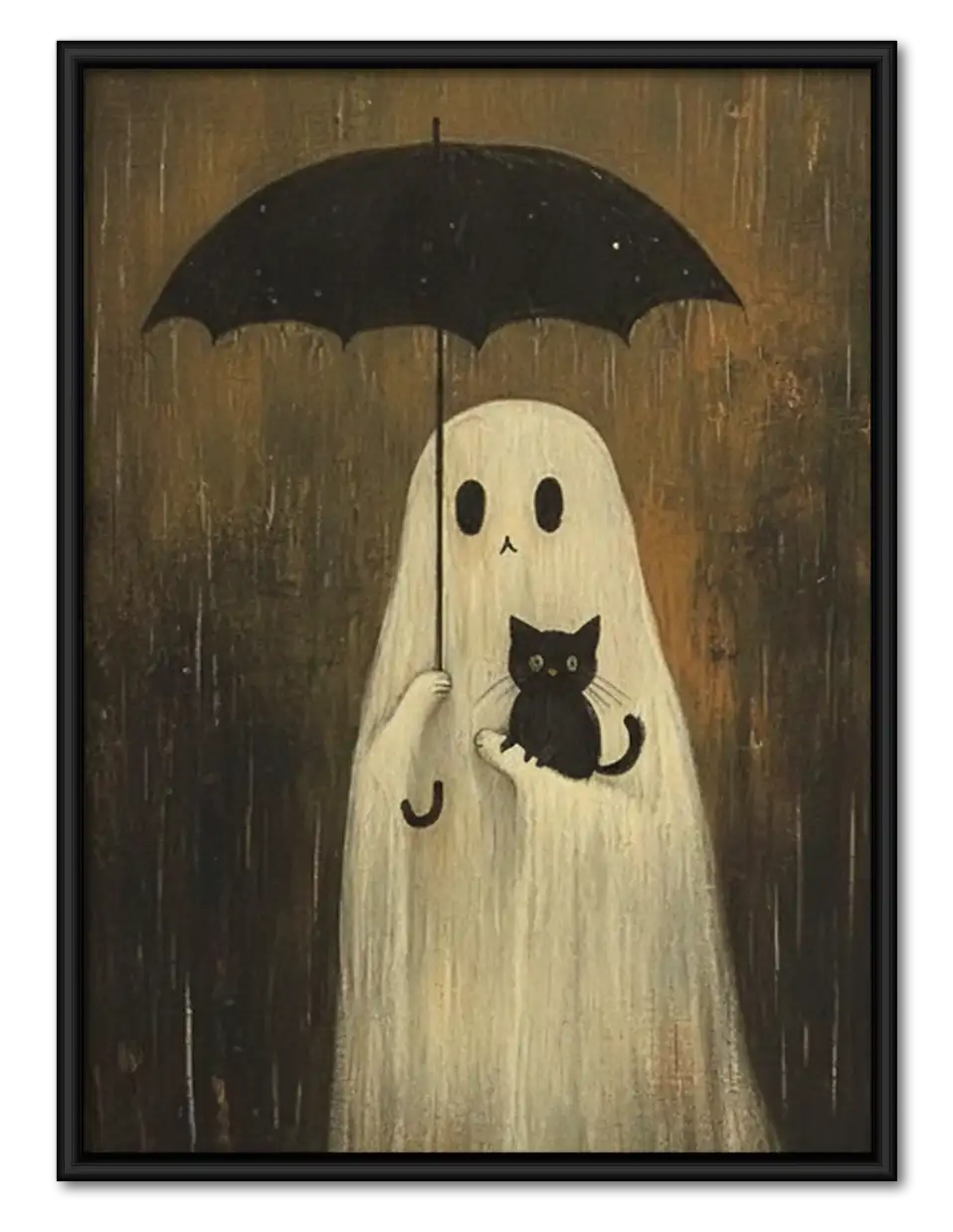 Little Ghost Holding Umbrella Wall Art 1