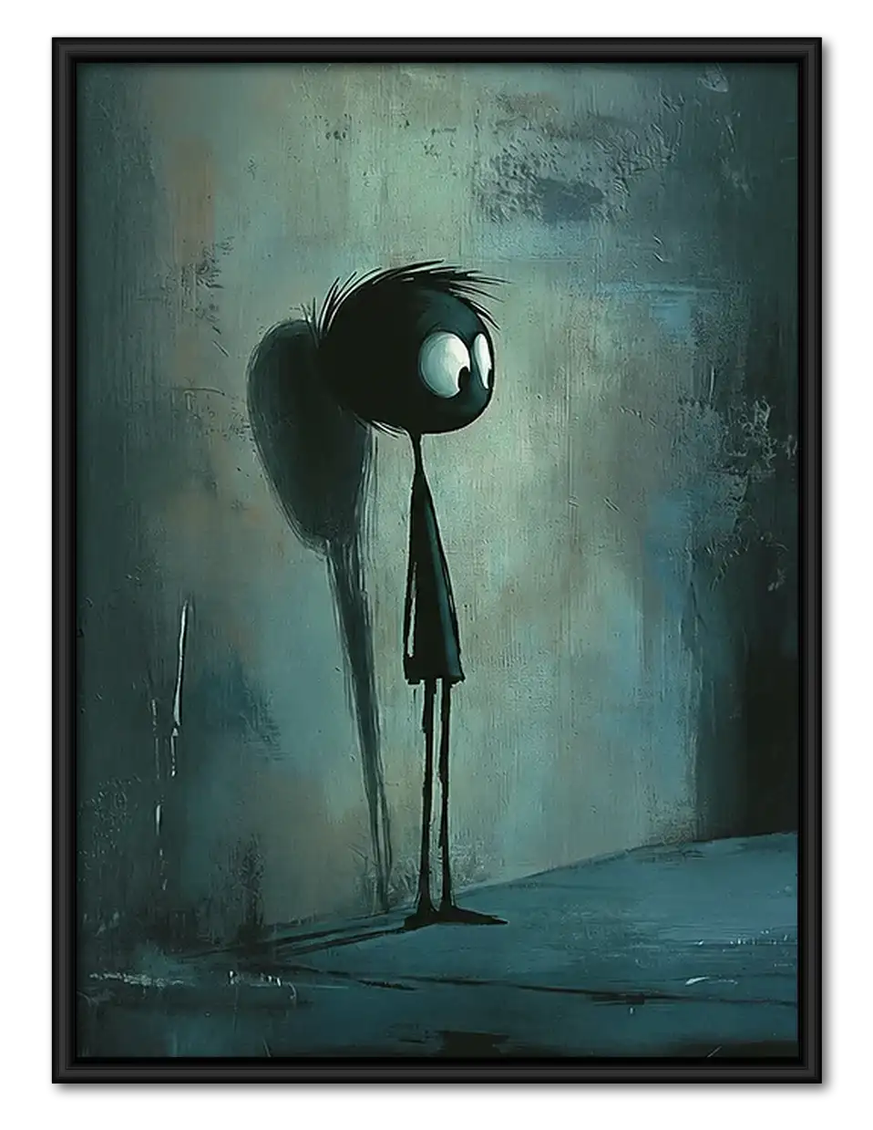 Lonely Creature Under Streetlight Wall Art 1