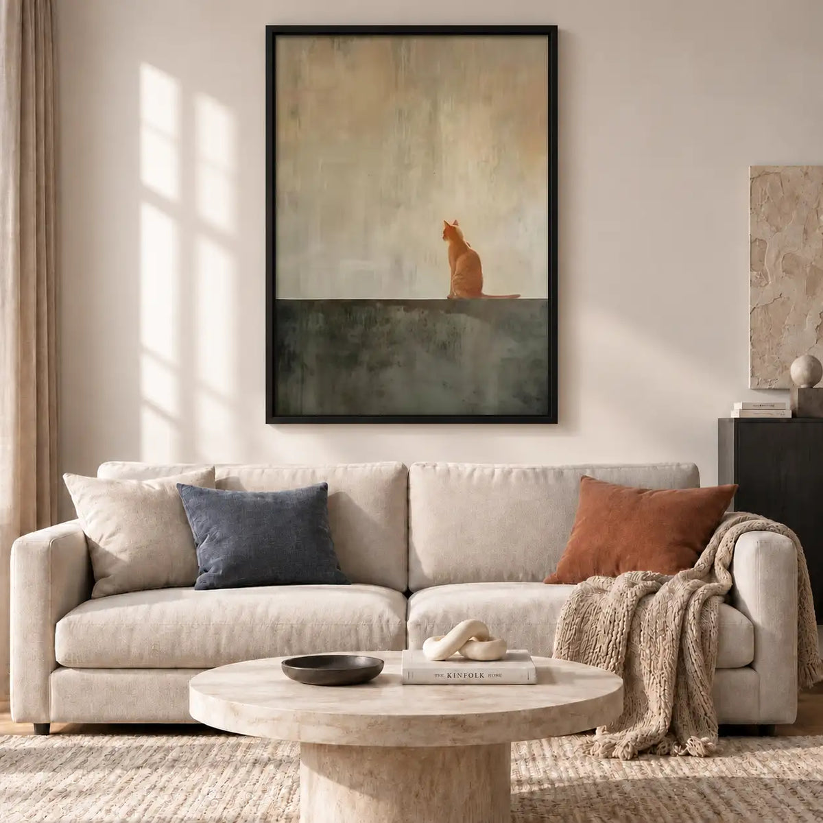 Lonely Orange Cat Minimal Wall Art 2