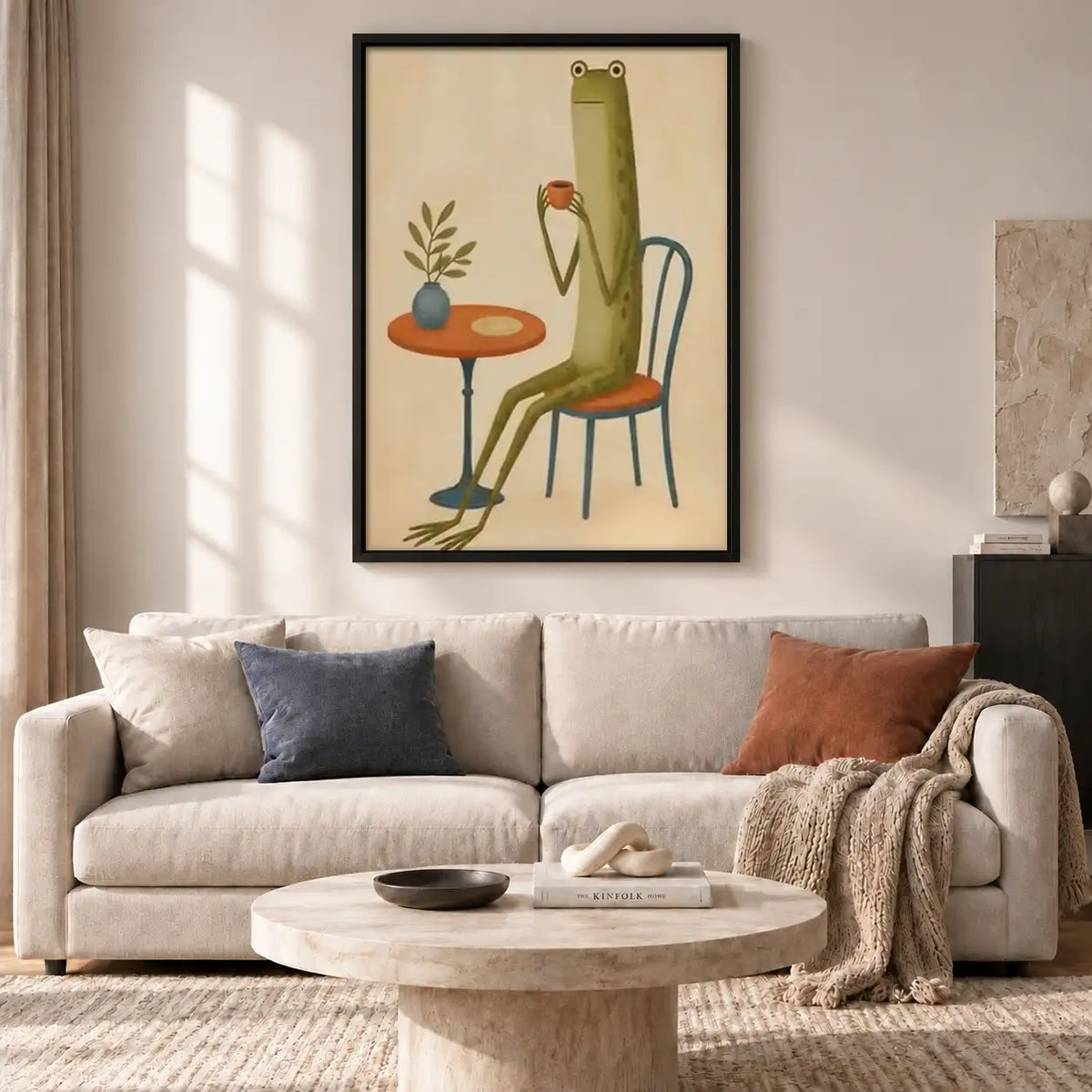Long Frog at Cafe Table Wall Art 2