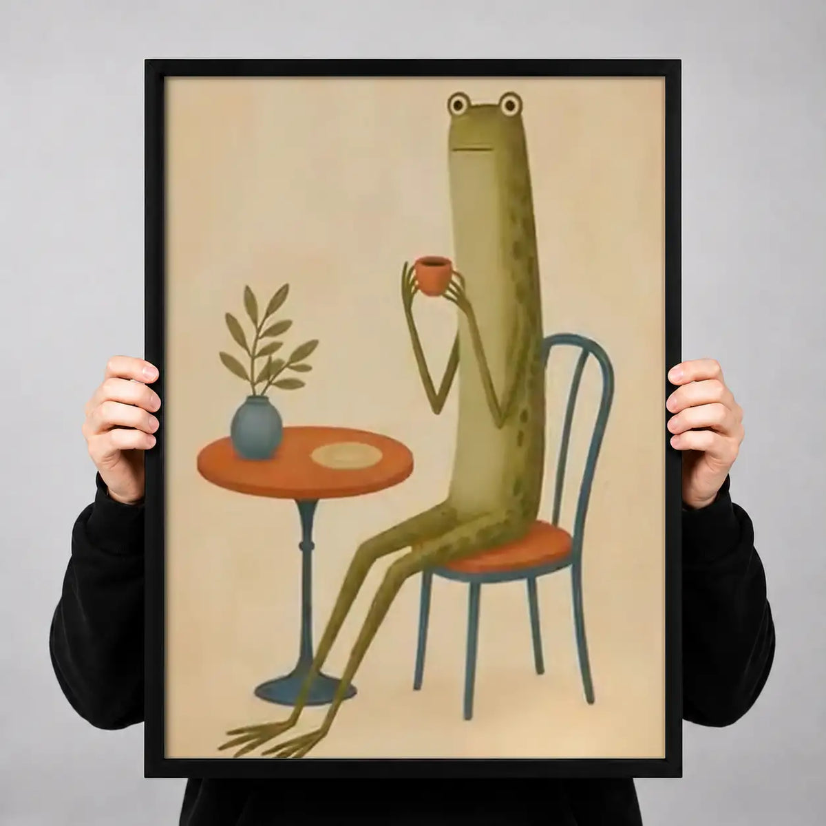 Long Frog at Cafe Table Wall Art 3