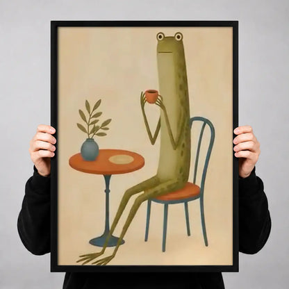 Long Frog at Cafe Table Wall Art 3