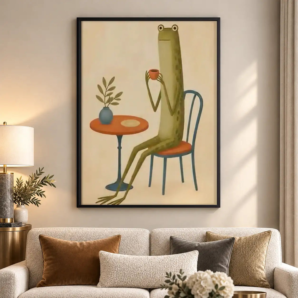 Long Frog at Cafe Table Wall Art 5