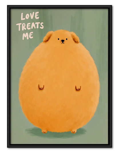 Love Treats Me Orange Cat Wall Art 1