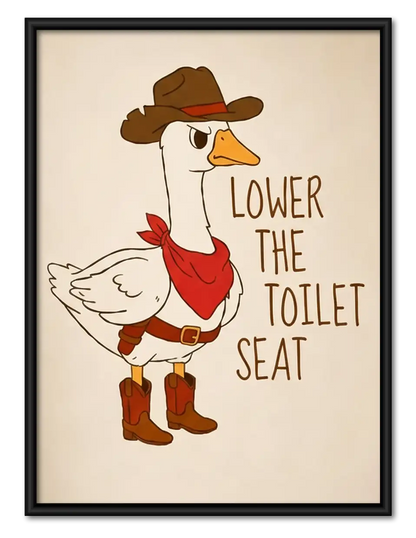 Lower the Toilet Seat Chicken Wall Art 1