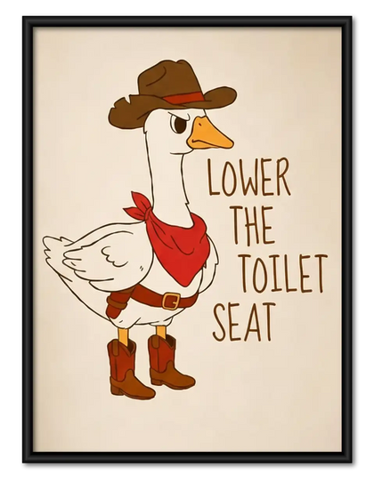Lower the Toilet Seat Chicken Wall Art