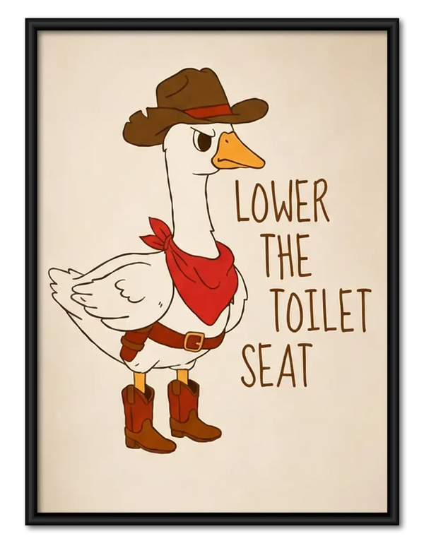 Lower the Toilet Seat Chicken Wall Art