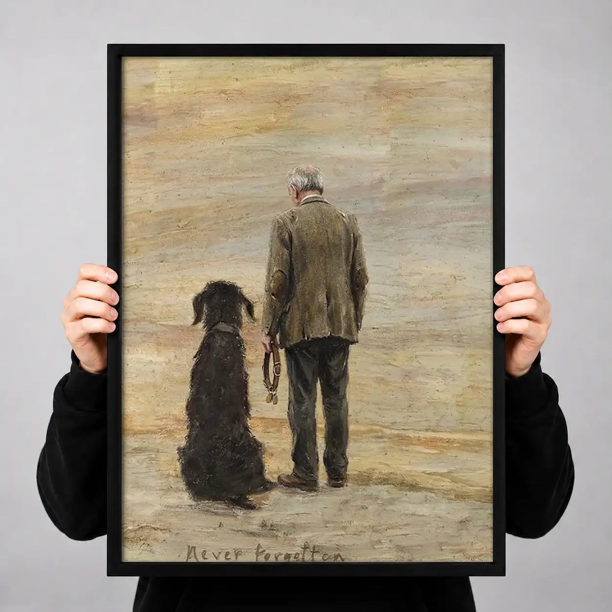 Man and Dog Walking Together Wall Art 3