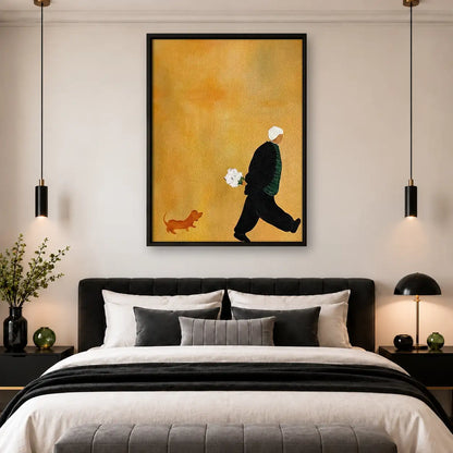 Man Walking Small Dog Wall Art 4