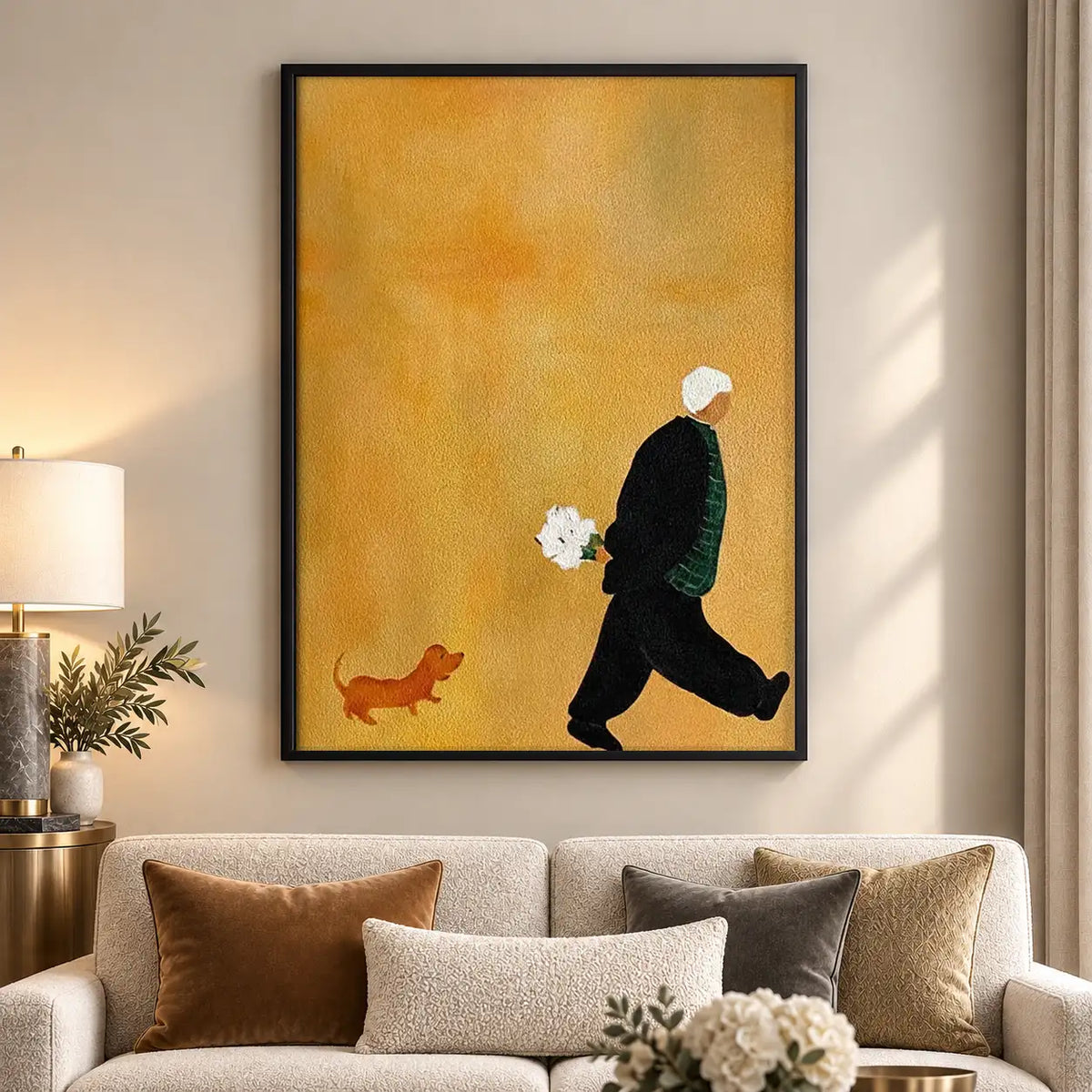 Man Walking Small Dog Wall Art 5
