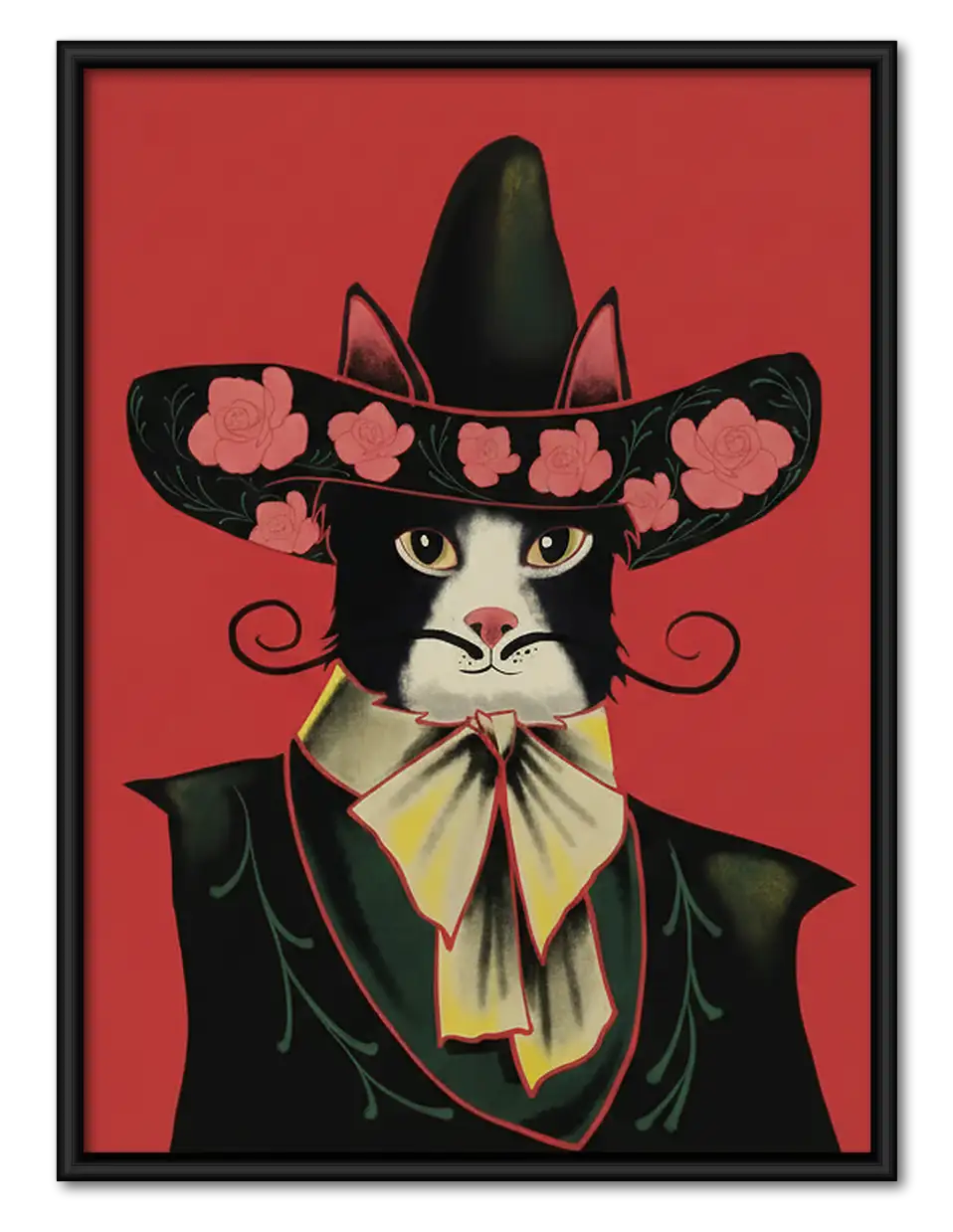 Mariachi Cat Portrait Wall Art 1