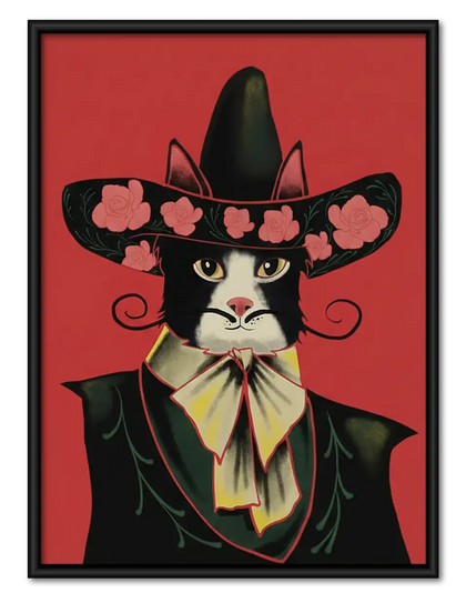 Mariachi Cat Portrait Wall Art