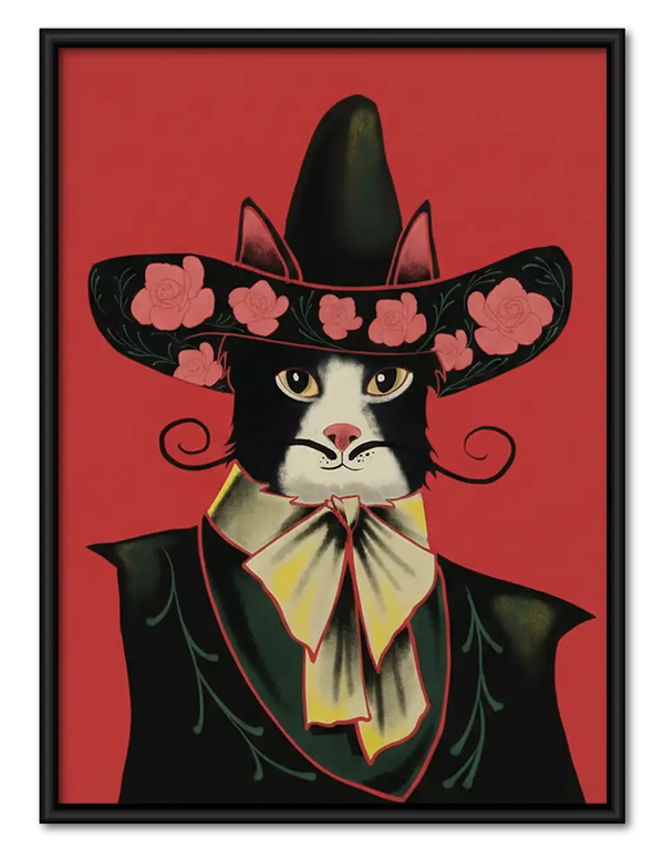Mariachi Cat Portrait Wall Art