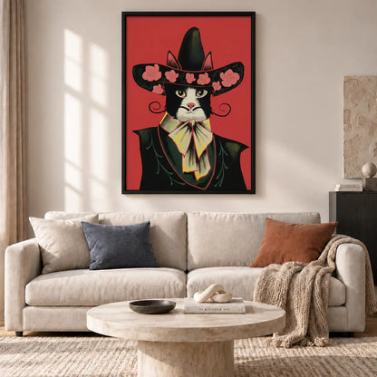 Mariachi Cat Portrait Wall Art 2