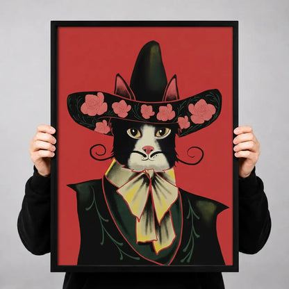 Mariachi Cat Portrait Wall Art 3