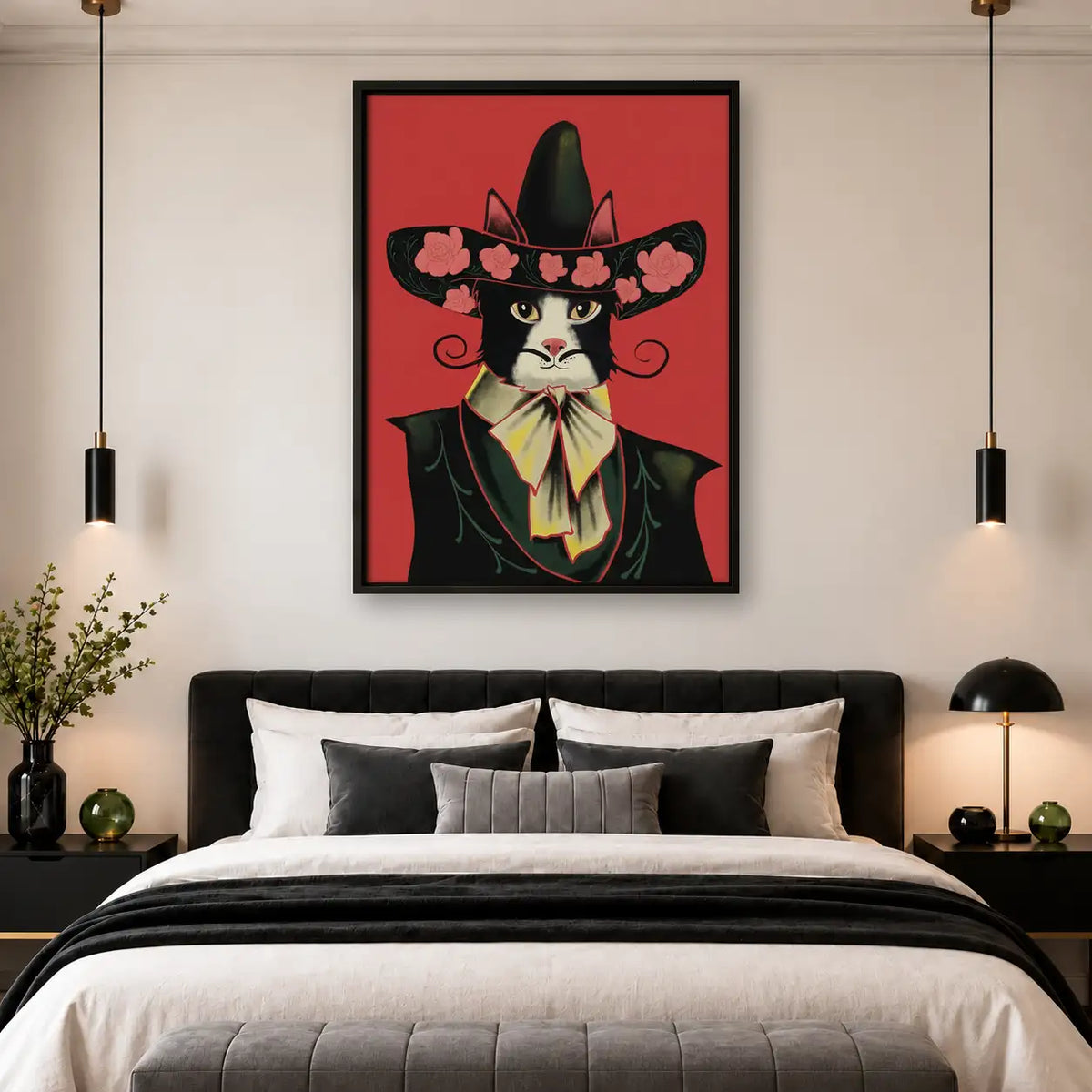 Mariachi Cat Portrait Wall Art 4