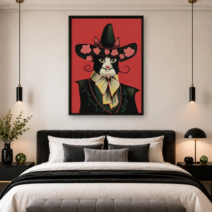 Mariachi Cat Portrait Wall Art 4