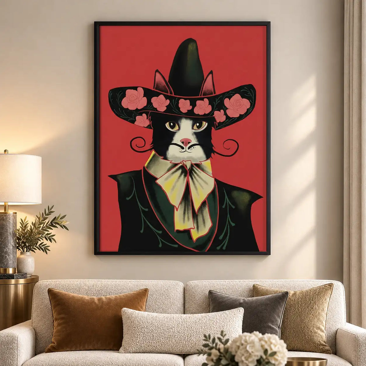 Mariachi Cat Portrait Wall Art 5