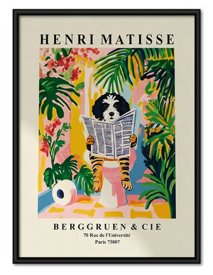 Matisse Style Cat Reading Garden Poster Wall Art