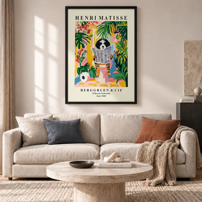 Matisse Style Cat Reading Garden Poster Wall Art 2