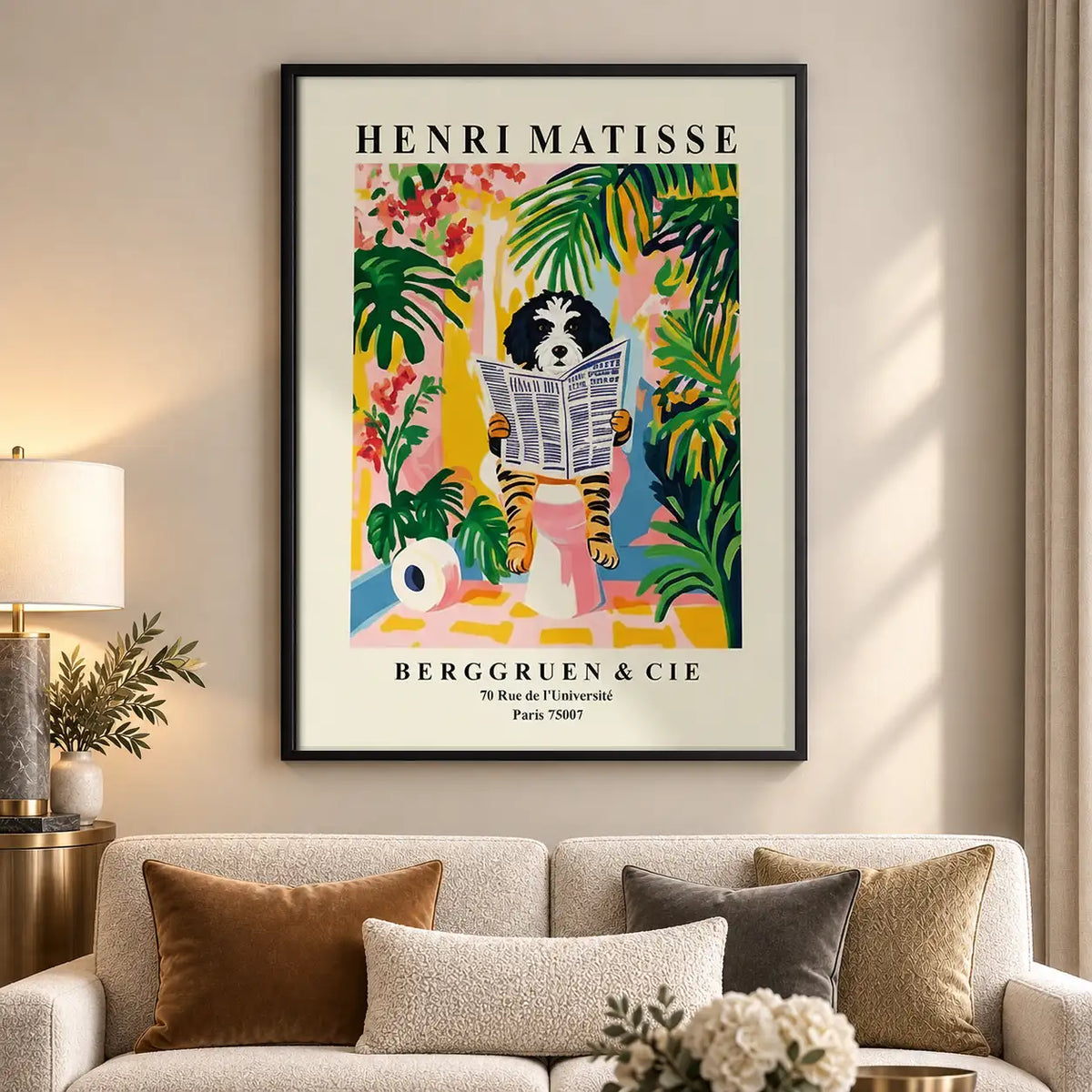 Matisse Style Cat Reading Garden Poster Wall Art 5