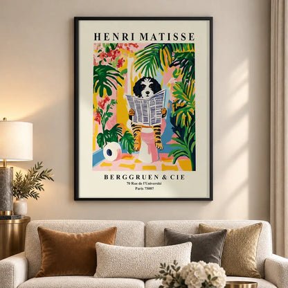 Matisse Style Cat Reading Garden Poster Wall Art 5
