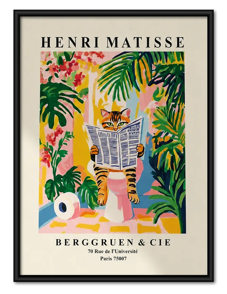 Matisse Style Dog Reading Garden Poster Wall Art 1