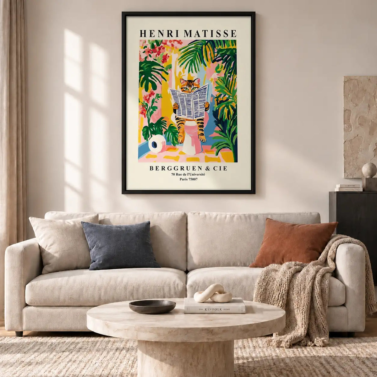 Matisse Style Dog Reading Garden Poster Wall Art 2