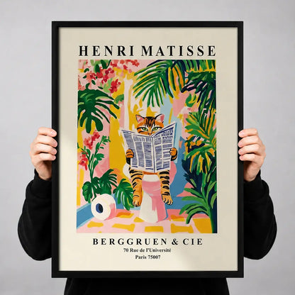 Matisse Style Dog Reading Garden Poster Wall Art 3
