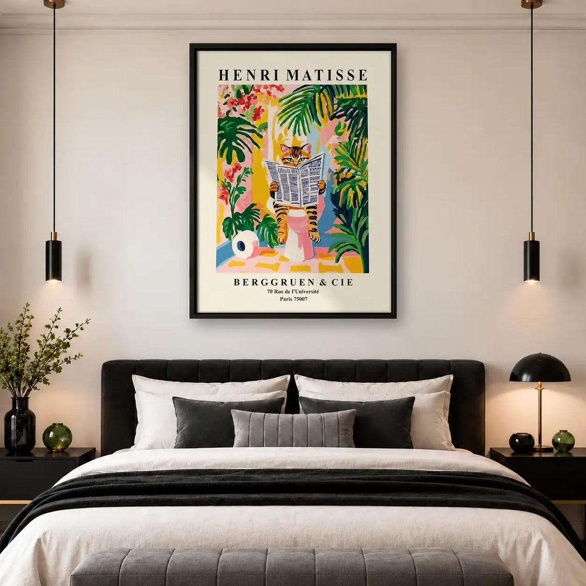 Matisse Style Dog Reading Garden Poster Wall Art 4