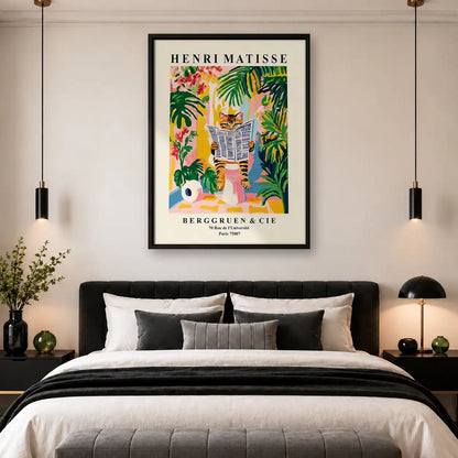 Matisse Style Dog Reading Garden Poster Wall Art 4