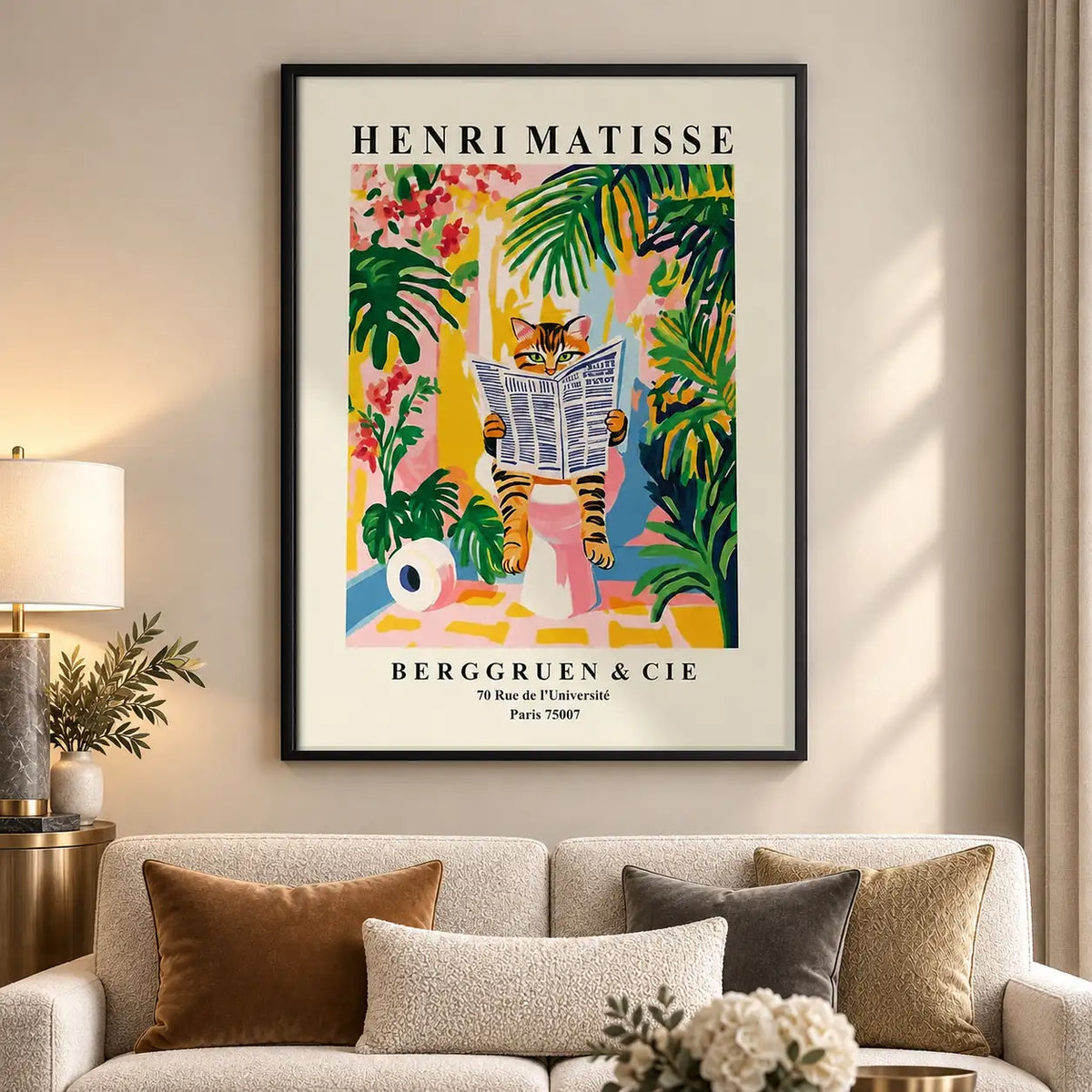 Matisse Style Dog Reading Garden Poster Wall Art 5