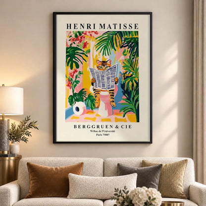 Matisse Style Dog Reading Garden Poster Wall Art 5