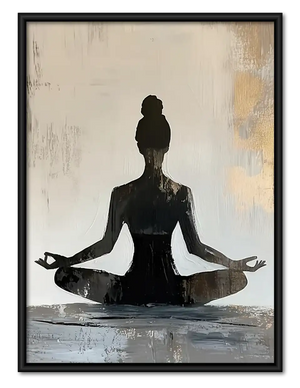 Meditating Woman Silhouette Wall Art