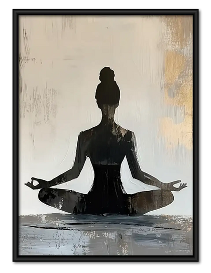 Meditating Woman Silhouette Wall Art