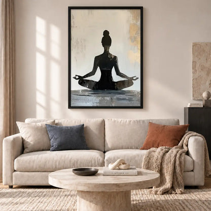Meditating Woman Silhouette Wall Art 2