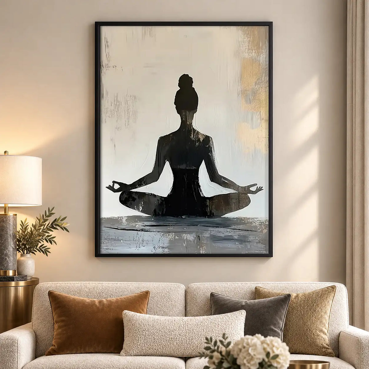 Meditating Woman Silhouette Wall Art 5