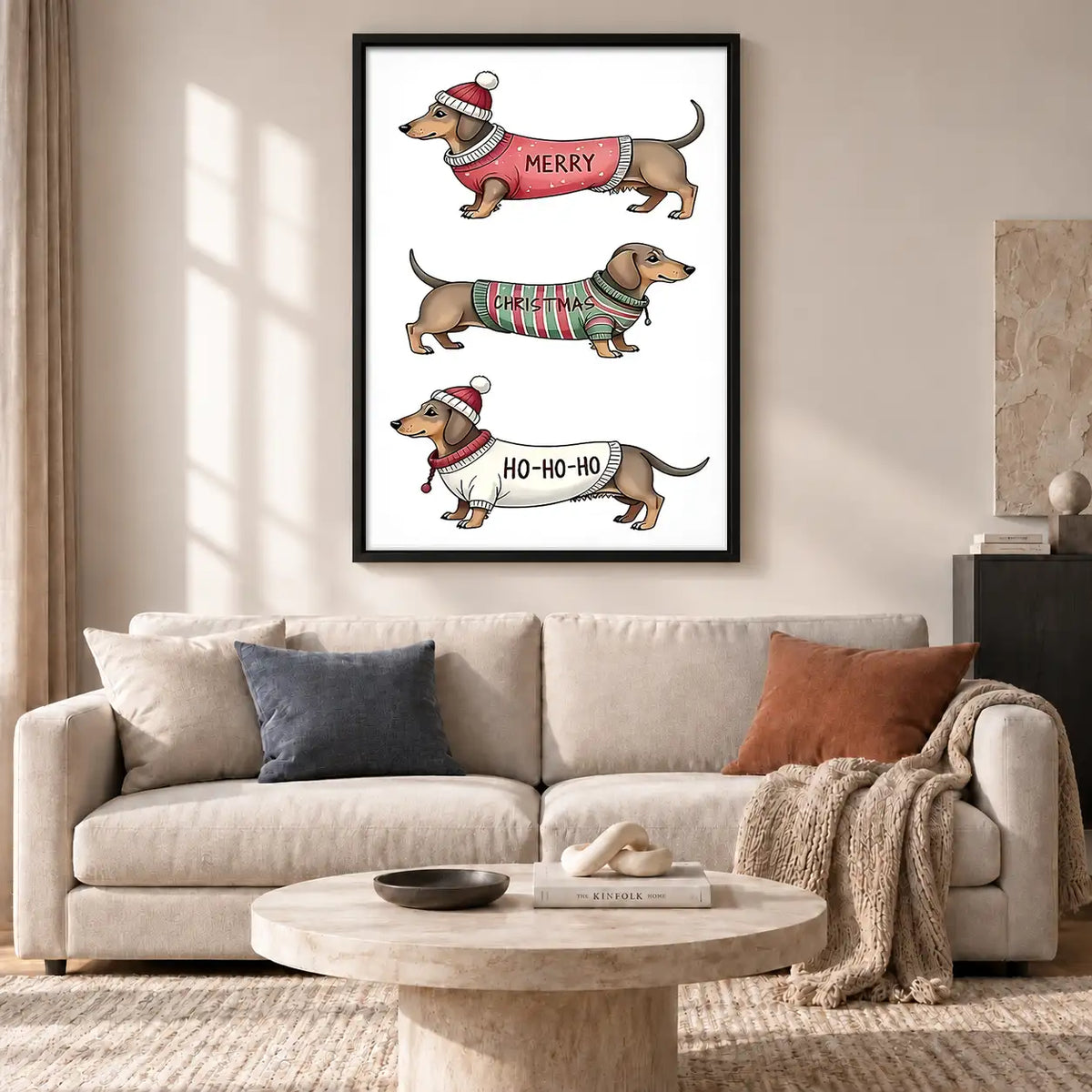 Merry Christmas Dachshund Parade Wall Art 2