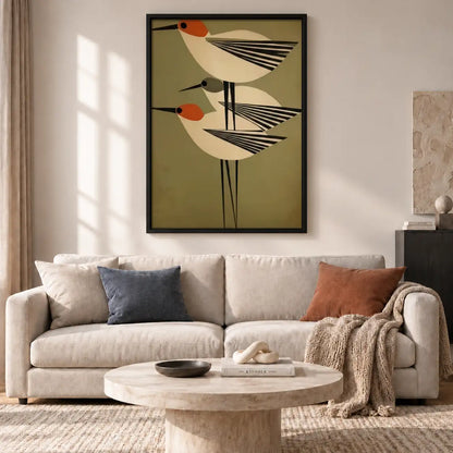 Mid Century Geometric Birds Wall Art 2