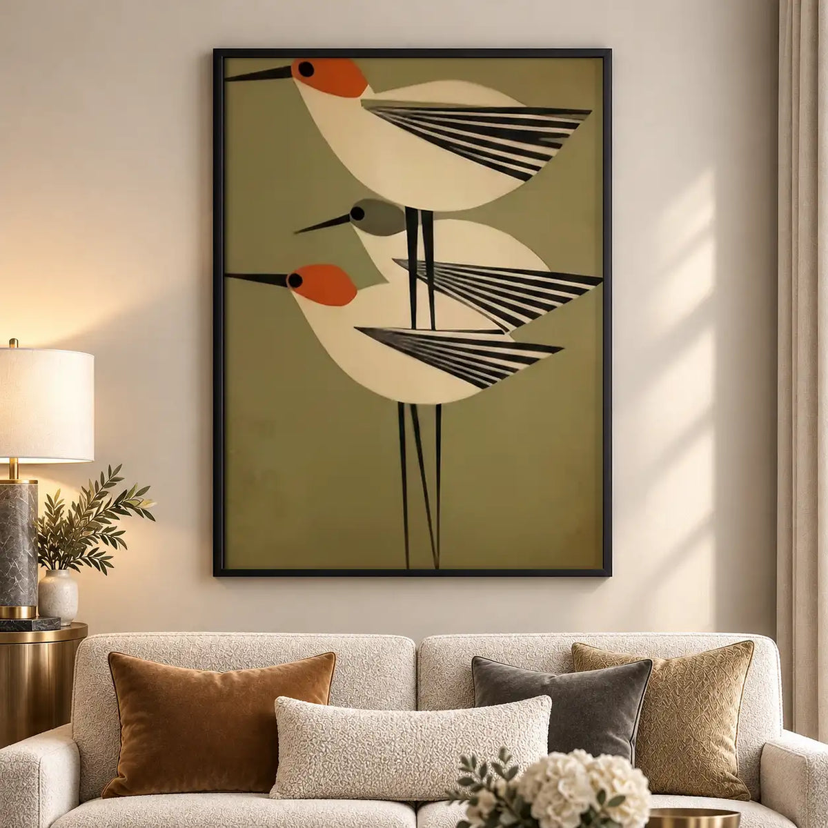 Mid Century Geometric Birds Wall Art 5