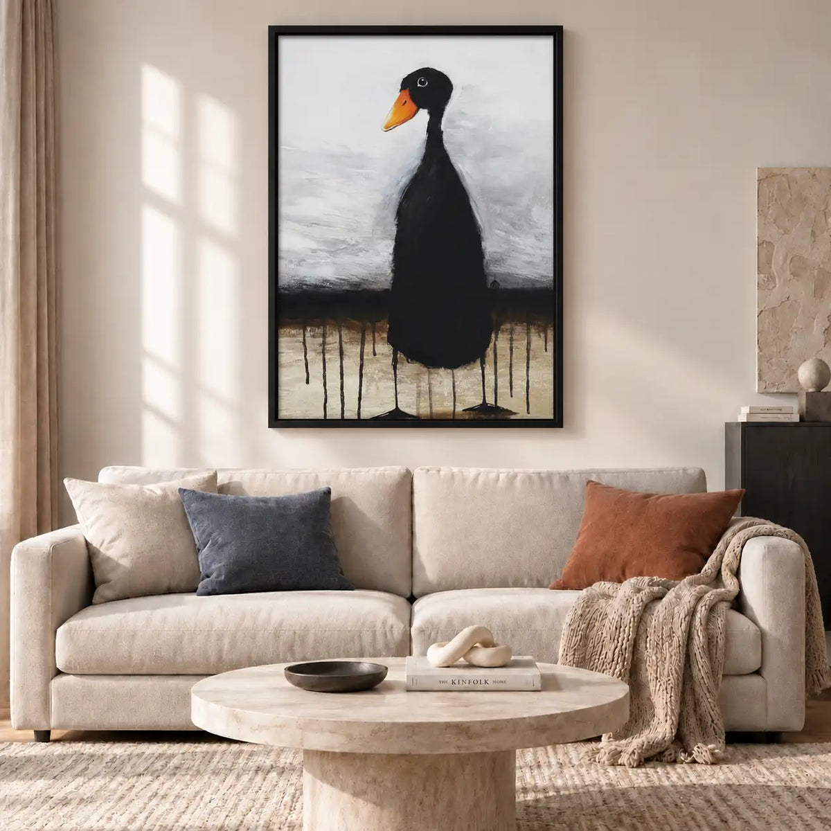 Minimal Black Duck Portrait Wall Art 2