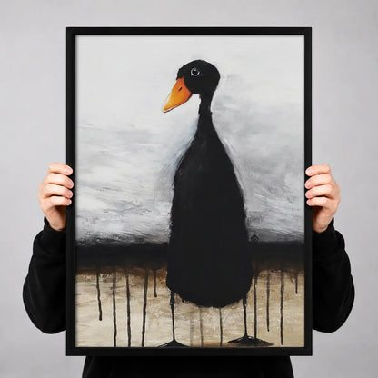 Minimal Black Duck Portrait Wall Art 3