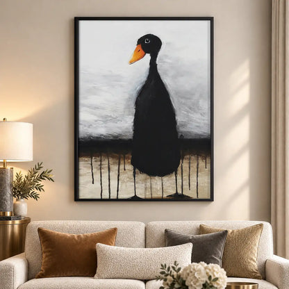 Minimal Black Duck Portrait Wall Art 5