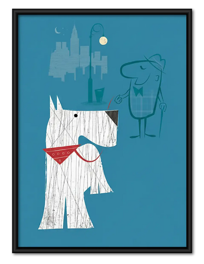 Minimal Blue Couple with Love Letter Wall Art 1