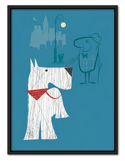 Minimal Blue Couple with Love Letter Wall Art